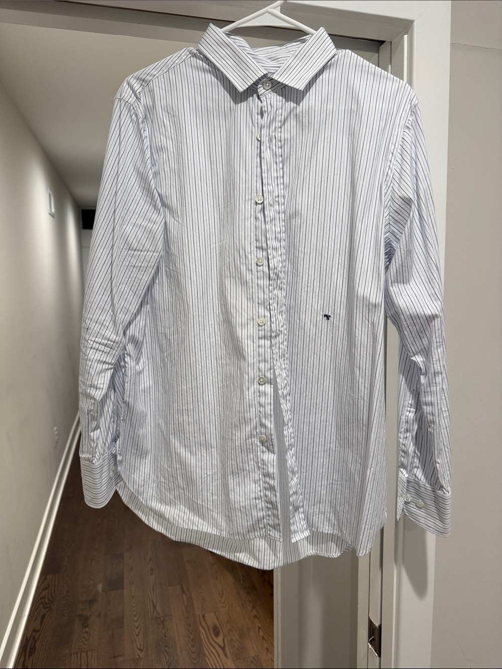 Homme girls striped white button down shirt